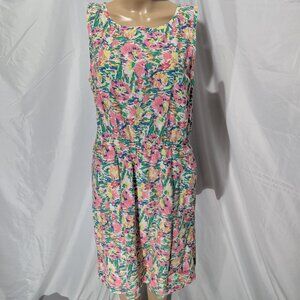 Columbia PFG Women's Large Linen Cotton Blend Sleeveless Dress Pockets Beach